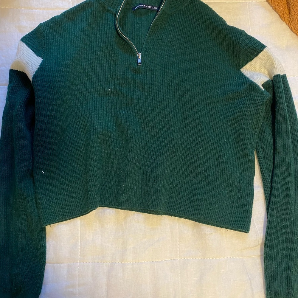 Green Quarter-Zip Sweater
